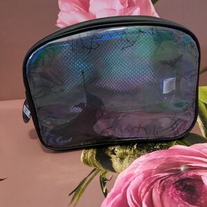 Holographic Cosmetic Bag with Black Trim